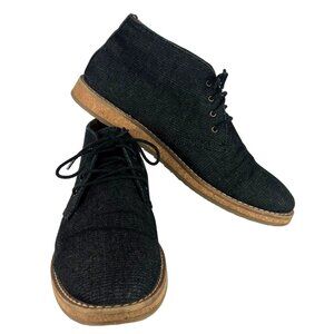 Seven 91 Mens Chukka Boots Size 10 Blue Denim Upper & Rubber Sole